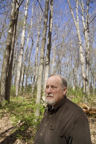 Dr. Kim Steiner in an oak regeneration forest, Photo by Gordon Harkins