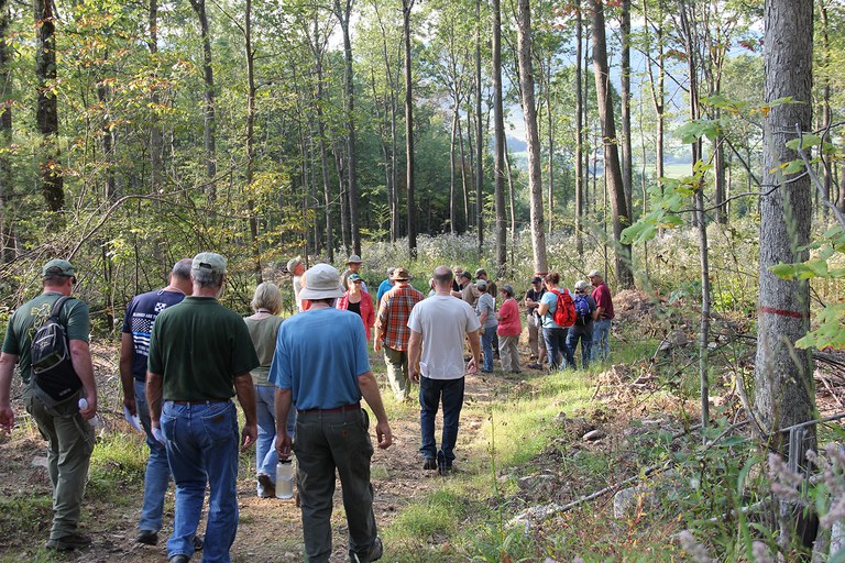 PA Forest Stewards Class of 2017, joined by PAFS alumni, get out into the woods to learn about the many aspects of timber harvesting from a team of forest resource professionals during Basic Training.