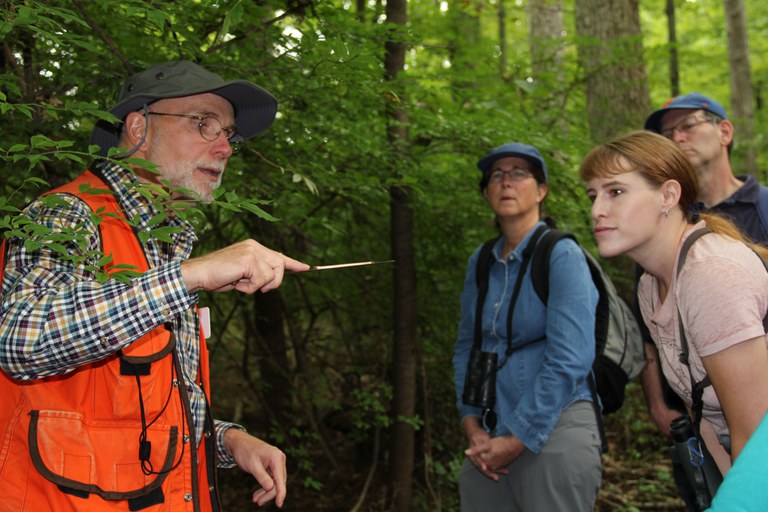 Dr. Sanford Smith shares his knowledge during a Walk in Penn's Woods.