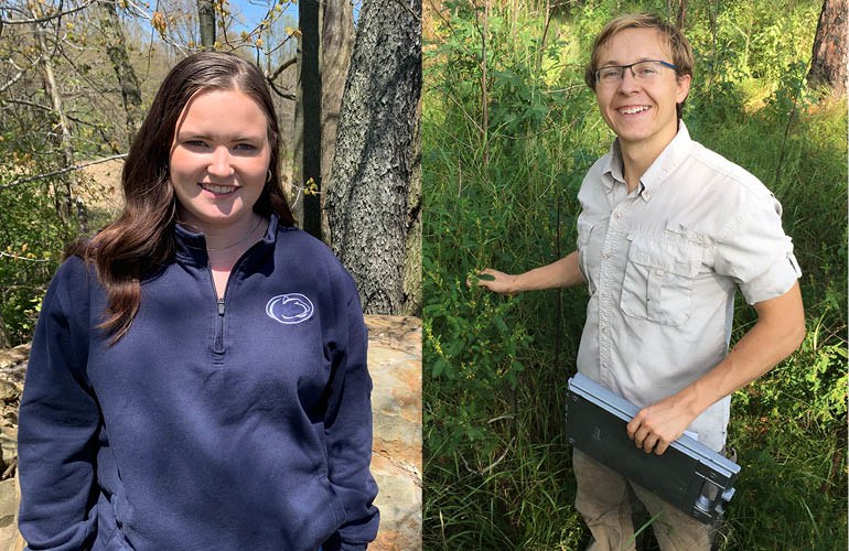 Meet Penn State's New Forestry and Wildlife Extension Educators Katie Schmidt and Calvin Norman