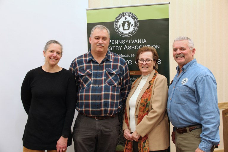 Left to right: Allyson Muth, Mike Powell, Linda Finley, and Randy White, PFA President. Photo by Penn State