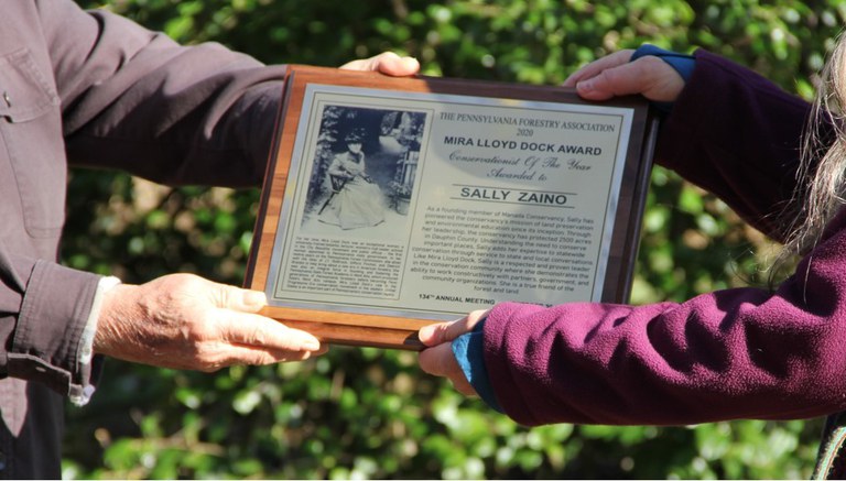 Sally Zaino winner of the 2020 Mira Lloyd Dock Outstanding Woman Conservationist Award