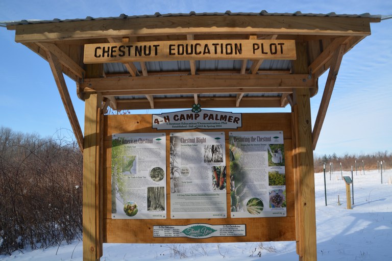 Educational Sign at Camp Palmer Chestnut Demonstration Orchard in Fayette, OH