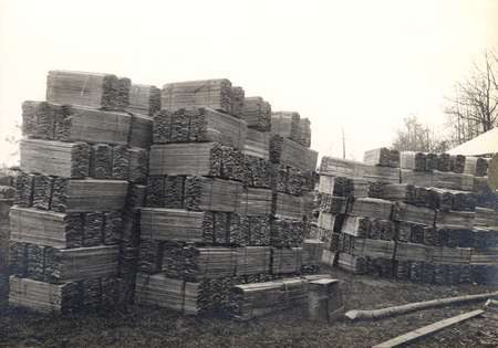 Stacks of Chestnut Lumber