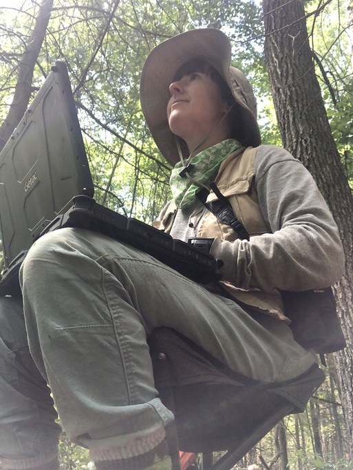 Understanding the dynamics between understory vegetation, soil conditions, and tree regeneration is a central goal of the PSU Deer Forest Study. Here, Ph.D. Candidate Chyvonne Jessick is recording vegetation data at one of the permanent vegetation monitoring plots located in Rothrock State Forest.