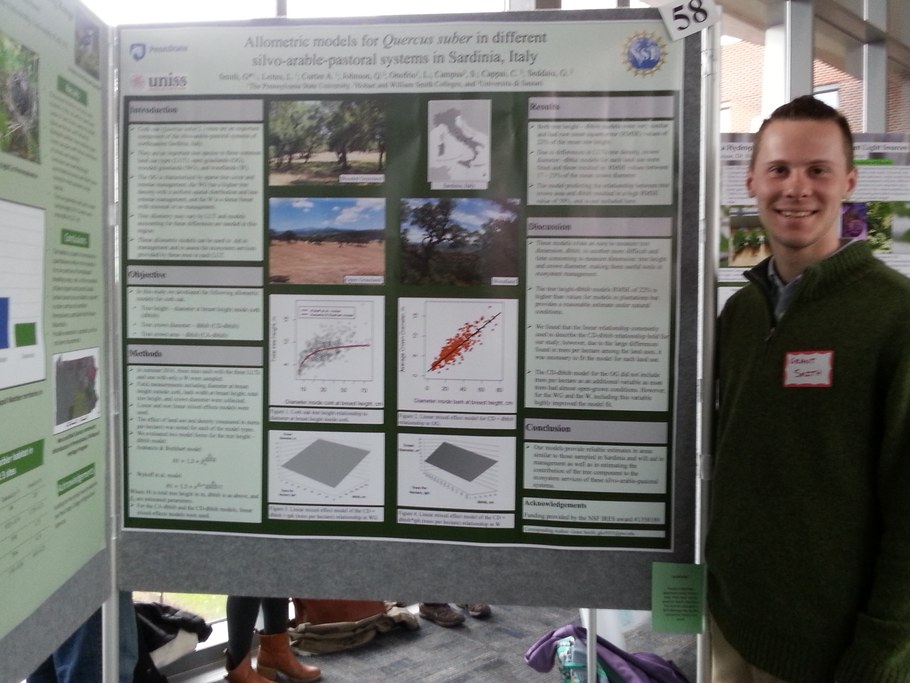 Grant presenting his research at the Gamma Sigma Delta Research Expo, Penn State 