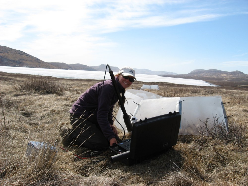 Laura Radville Laura making minirhizotron observations