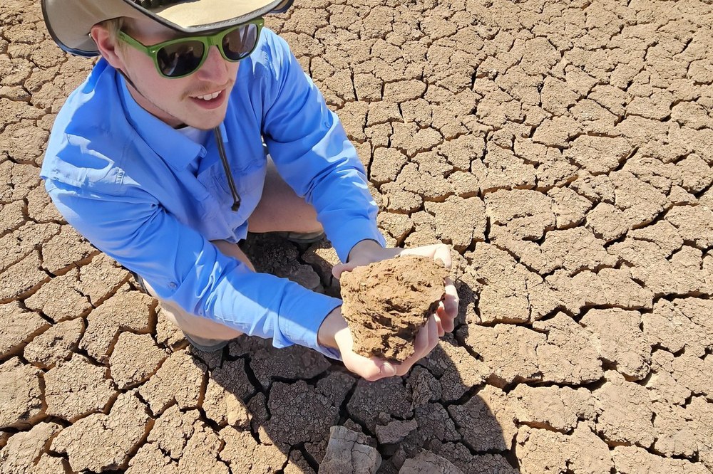 Field Tested: Students Gain Leadership and Land Management Skills in the Southwest Penn State recent Environmental Resource Management graduate, Matt Langland, examines salt-affected soils at a waterfowl wildlife management are in New Mexico