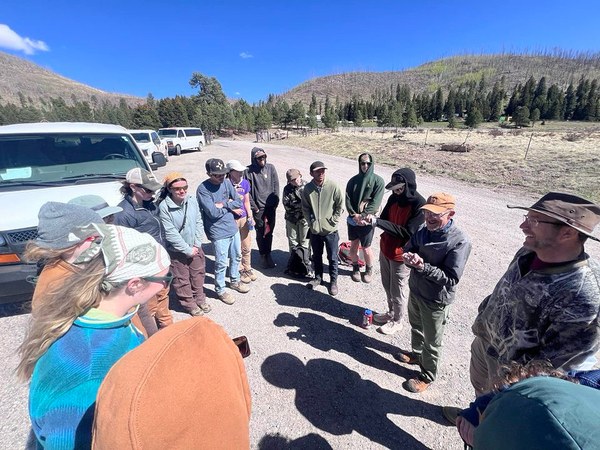 Students working with USDOI Dr. Mark Miller at Valles Caldera National Preserve
